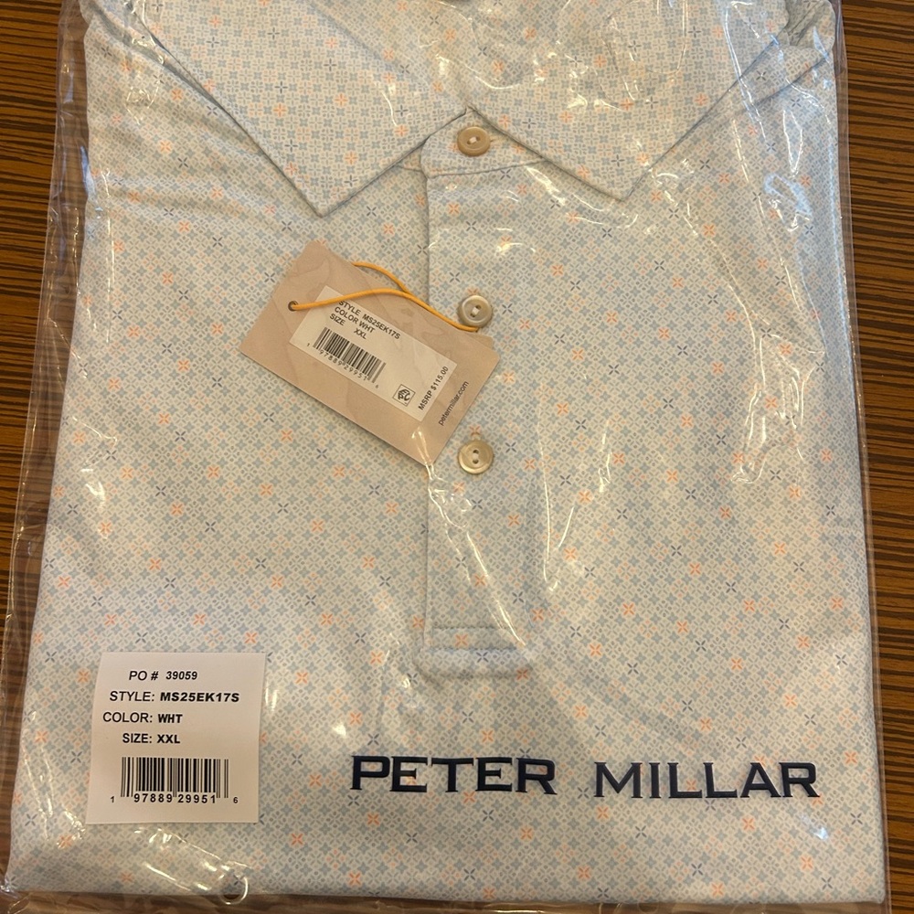 Peter Millar Light Blue Polo Shirt - XXL
